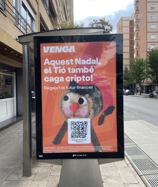 Ejemplo de campaña en una marquesina del carrer Sant Jaume, Vic
