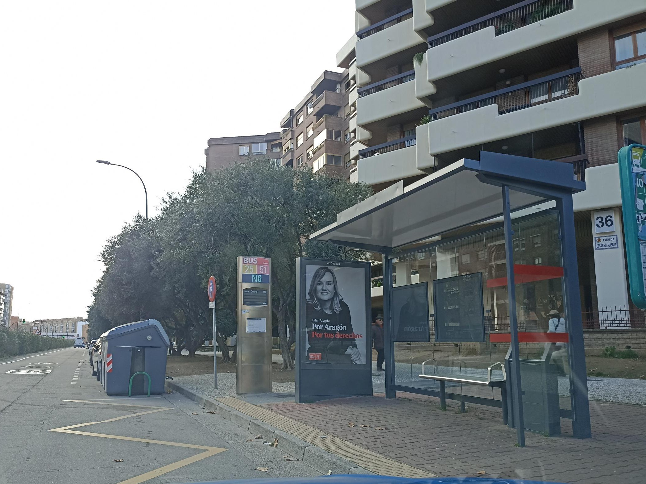 Auditoría de marquesina publicitaria en avenida de Goya, Centro de Zaragoza