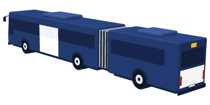 Esquema de un autobús articulado de 18 metros con las superficies del formato gran lateral en las dos cajas