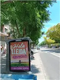 Marquesinas en la avenida Madrid y plaza Espanya, junto a las estaciones de Lleida