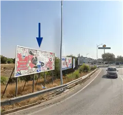 Valla publicitaria de gran formato en la rotonda de Pozo Majano de Albacete, frente al Mercadona y de camino al centro comercial Imaginalia