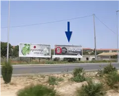 Vallas publicitarias junto a Mandarache y avenida Víctor Beltrí en Cartagena