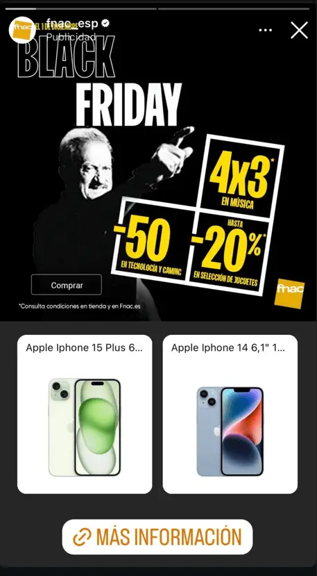campaña publicitaria de FNAC instagram