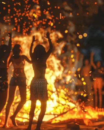 Publicidad exterior en Sestao durante las Fiestas de San Juan