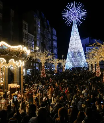 Luces y decoración navideña en Vigo