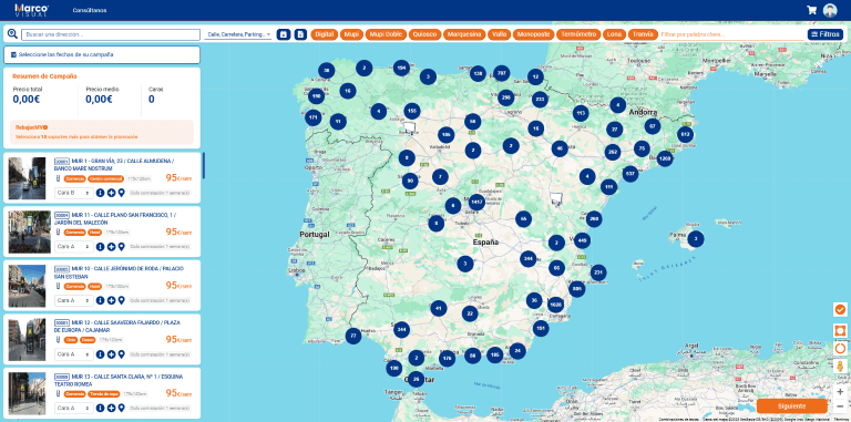 publicidad exterior en España: andalucía, Cataluña, Comunidad Valenciana, Región de Murcia, Madrid, Galicia, País Vasco...