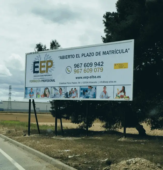 Publicidad en valla en Albacete